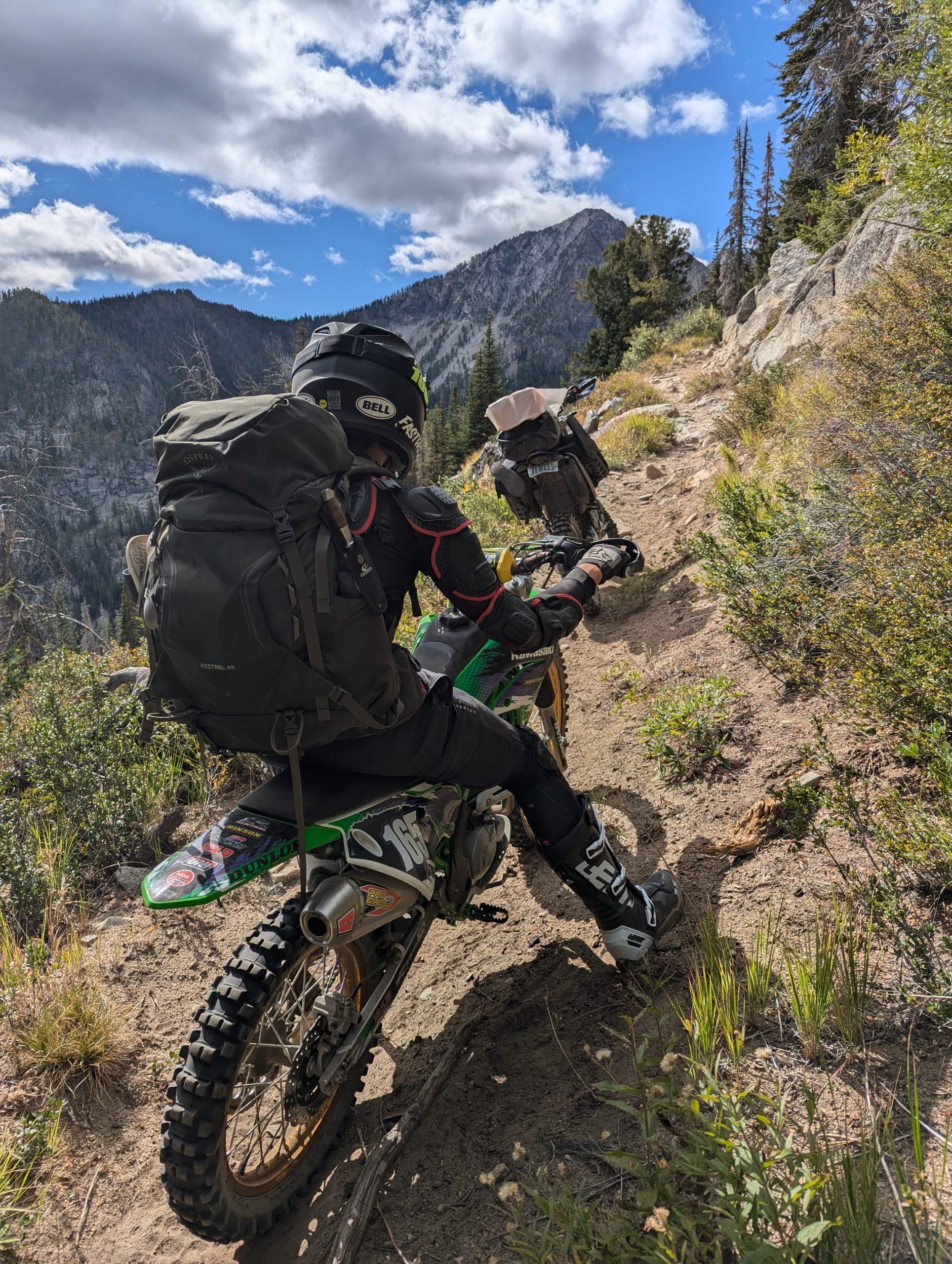 Motorbike on a mountain trail